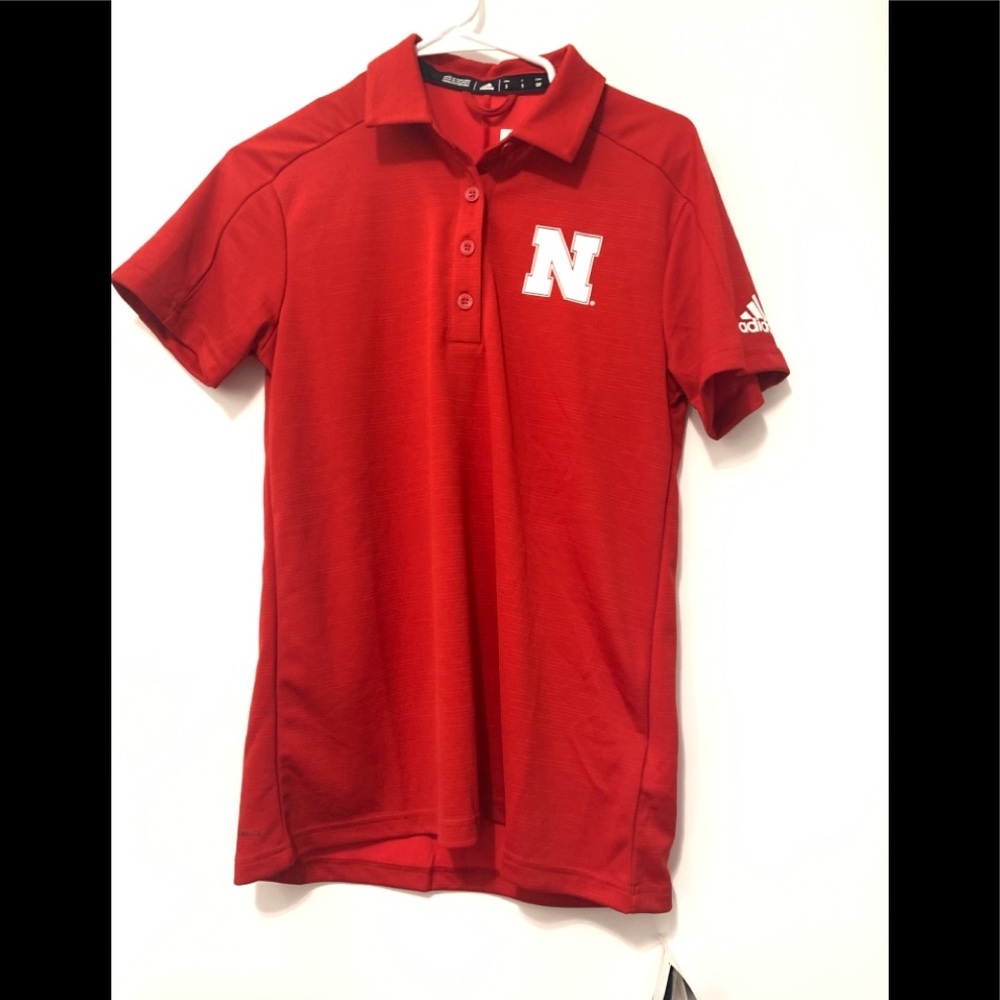 Adidas Nebraska Cornhuskers Red Polo